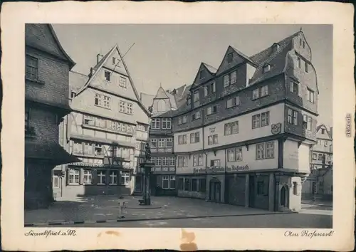 Ansichtskarte Frankfurt am Main Am Roßmarkt mit Geschäften 1940