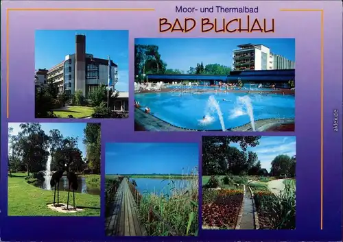 Bad Buchau Hotel, Schwimmbad, Parkanlage, Bootssteg am Ufer, Gartenanlage 1994