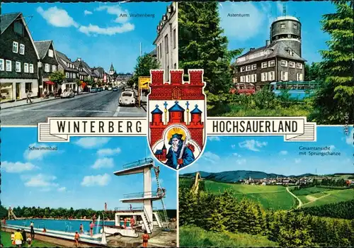 Winterberg Am Waltenberg, Astenturm, Schwimmbad mit  Sprungschanze 1978