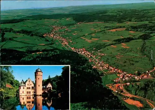 Ansichtskarte Mespelbrunn Luftbild mit Wasserschloss 1978