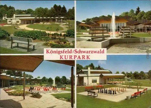 Königsfeld im Schwarzwald Kurpark mit Brunnen und Fontäne 1994