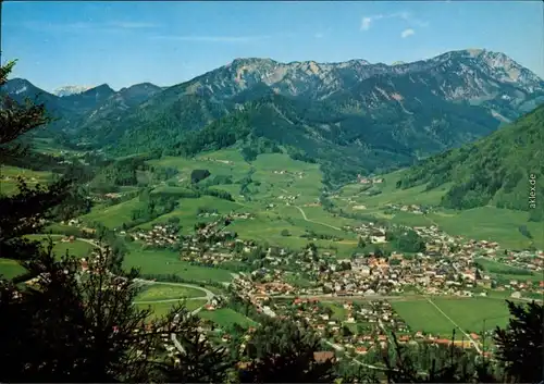 Ruhpolding Panorama-Ansicht mit Hochfelln und dem Kaisergebirge 1993