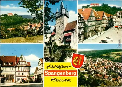 Spangenberg Schloss Spangenberg, Luftbild, Marktplatz, Panorama 1977