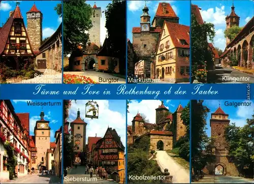 Rothenburg ob der Tauber  Schmiede, Röderturm, Burgtor,  Koboldzellertor 2007