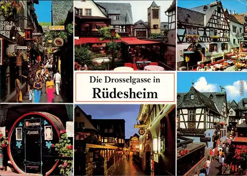 Ansichtskarte Rüdesheim (Rhein) Drosselgasse 1988
