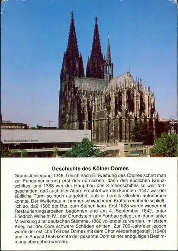 Ansichtskarte Köln Coellen | Cöln Kölner Dom 1982