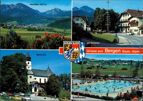 Bergen (Chiemgau) Hochfelln (1677 m), Dorfplatz, Maria Eck, Schwimmbad 1987