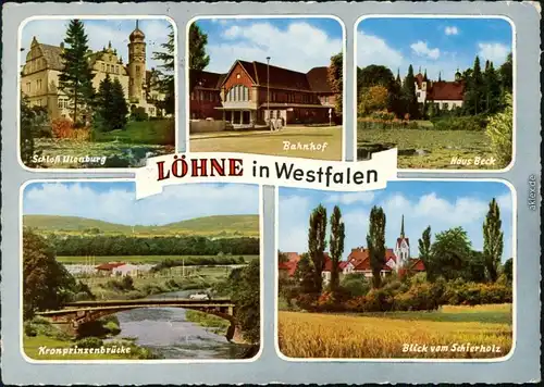 Löhne Schloß Ulenburg, Bahnhof, Haus Beck, Kronprinzenbrücke, Überblick 1966