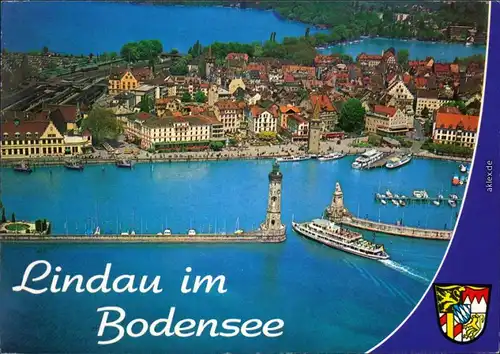 Ansichtskarte Lindau (Bodensee) Luftbild vom Hafen 2000