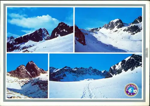 Ansichtskarte Vysoké Tatry Panorama-Ansichten - Berge im Winter 1989