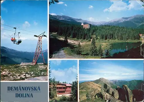 Ansichtskarte Demänovská Dolina Seilbahn, Tatra, Hotel, See 1989
