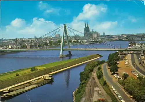 Ansichtskarte Köln Coellen | Cöln Severinsbrücke mit Kölner Dom 1984