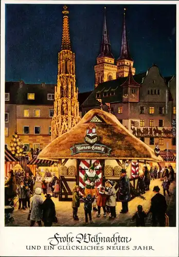 Ansichtskarte Nürnberg Christkindles-Markt, Weihnachtsmarkt 1965