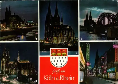 Köln Coellen | Cöln Kölner Dom verschiedene Perspektiven bei Nacht 1981