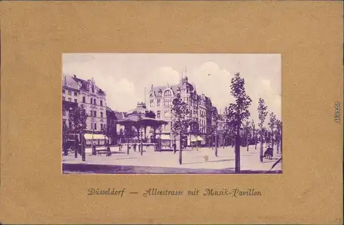 Ansichtskarte Düsseldorf Alleestraße mit Musik-Pavillon  Parcepartout 1909