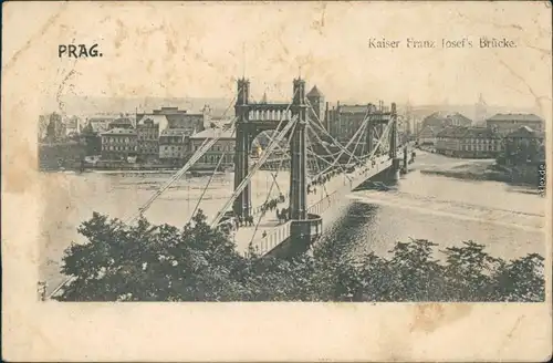 Ansichtskarte Prag Praha Partie an der Kaiser Franz Brücke - Stadt 1905 