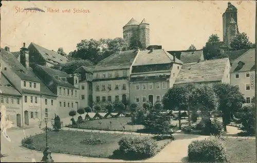 Ansichtskarte Stolpen Markt und Schloß 1910 