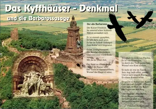 Kelbra (Kyffhäuser) Kaiser-Friedrich-Wilhelm/Barbarossa-Denkmal mit Gedicht 2000