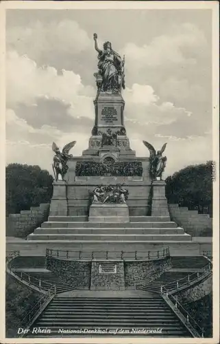 Ansichtskarte Rüdesheim (Rhein) National-Denkmal / Niederwalddenkmal 1935