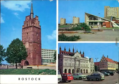 Rostock Kröpeliner Tor, Südstadt  Kosmos, Rathaus und Haus Sonne 1977
