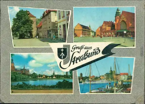 Stralsund Kniepertor, Teichpromenade, Hafen, Schiff "Seebad Heringsdorf" 1963