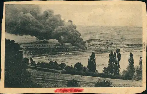 Ansichtskarte Pagny Panorama - Pagny in Brand 1918