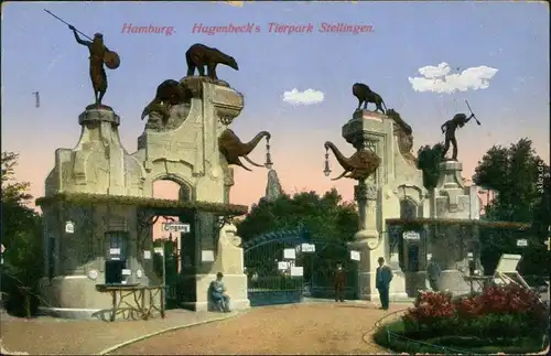 Ansichtskarte Stellingen-Hamburg Tierpark Hagenbeck 1915