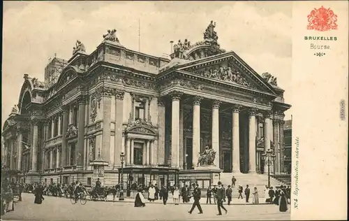 Ansichtskarte Brüssel Bruxelles Finanzinstitut/Bourse 1910