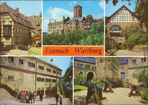 Ansichtskarte Eisenach Wartburg Besucher, Kanonen 1976