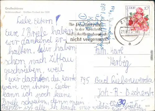 Ansichtskarte Großschönau (Sachsen) Waldstrandbad 1970