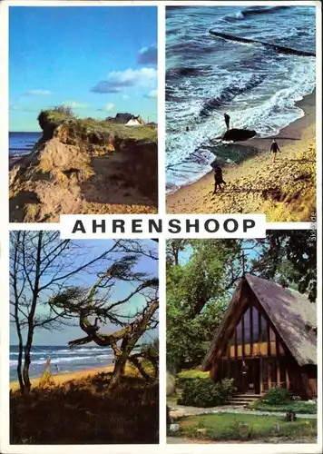 Ansichtskarte Ahrenshoop Hohes Ufer, Strand, Darßer Strand, Dorfkirche 1976