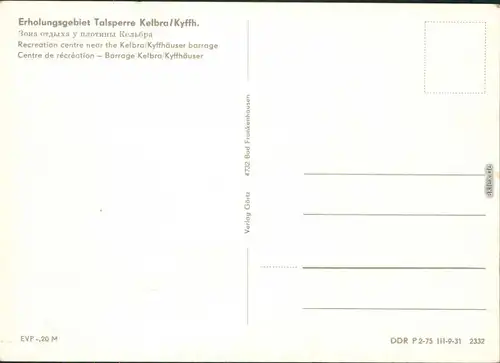 Ansichtskarte Kelbra (Kyffhäuser) Talsperre 1975