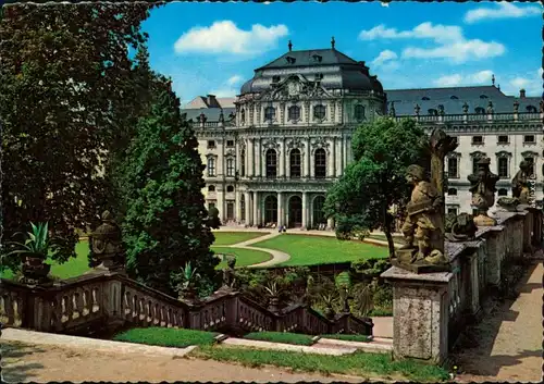 Ansichtskarte Würzburg Residenzschloß mit Hofgarten 1969