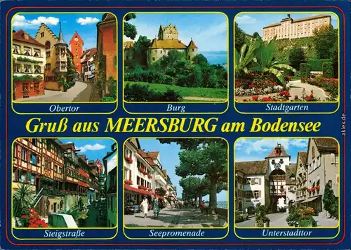 Meersburg Obertor, Burg, Stadtgarten, Steigstraße, Seepromenade,  1995