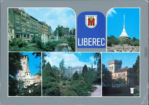 Reichenberg Liberec Brunnen, Einkaufspassage, Kirche, Funkturm 1985