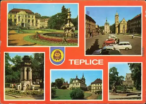 Teplitz - Schönau Teplice Schloss, Schlosskirche, Park, Brunnen 1979