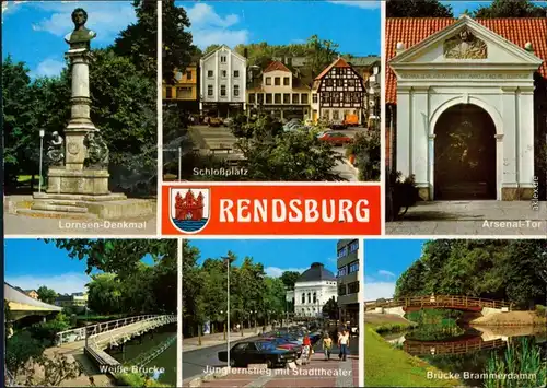 Rendsburg Lornsen-Denkmal, Schloßplatz, Arsenal-Tor,   Jungfernstieg   1988