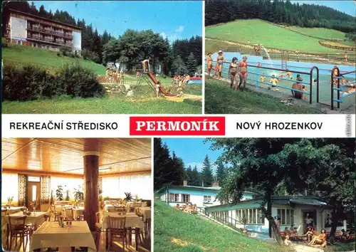 Ansichtskarte Nový Hrozenkov Hotel, Freibad, Gasthaus, Bungalow 1978