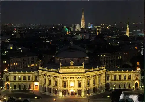 Ansichtskarte Wien Burgtheater bei Nacht mit Beleuchtung 1999