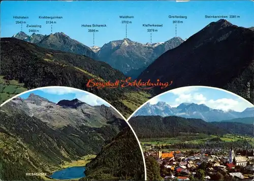 Ansichtskarte Schladming Panorama-Ansichten mit Ort und Bergmassiv 1991