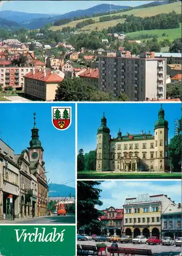 Ansichtskarte Hohenelbe Vrchlabí Panorama, Kirche, Schloss, Hotel 1978