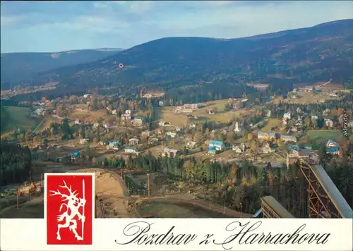 Ansichtskarte Harrachsdorf Harrachov Panorama-Ansicht mit Berlandschaft 1994