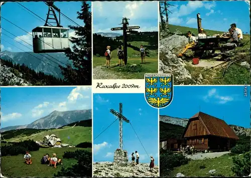 Reichenau an der Rax Raxseilbahn mit Gipfelkreuz und Ottohaus 1976