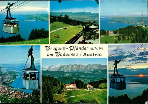 Ansichtskarte Bregenz Seilbahn mit Baude und Wetterspitze und Panorama 1997