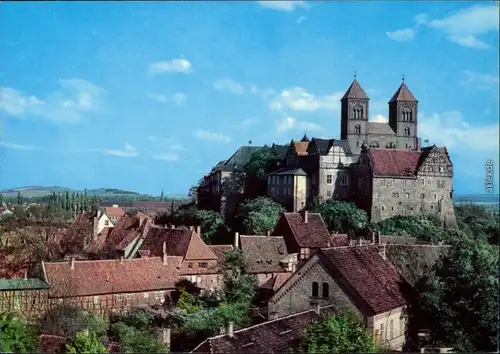 Ansichtskarte Quedlinburg Schloss, Stiftskirche St. Servatius Dom 1969