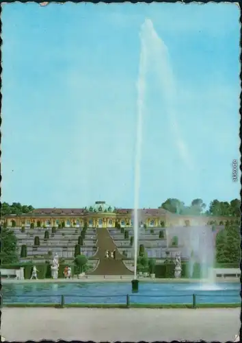 Ansichtskarte Potsdam Schloss Sanssouci mit Fontaine 1964