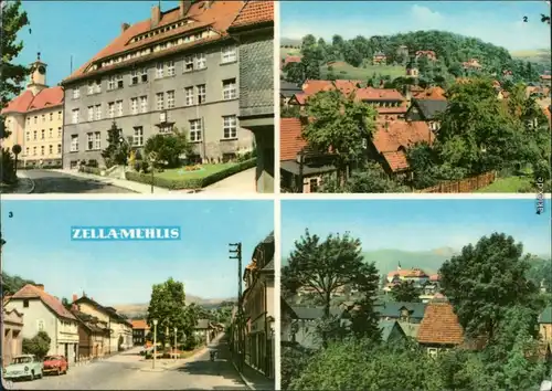 Zella-Mehlis Postamt, Panorama, Dr.-Külz-Platz, Teilansicht 1968