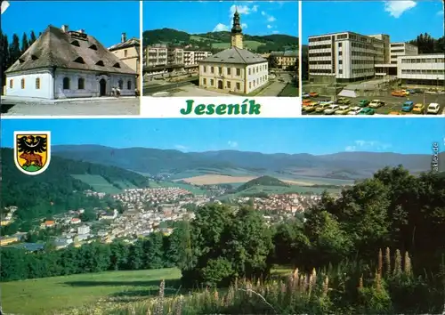 Freiwaldau Jeseník  Quadrate Rote Armee, die Zentrale Minen Erz, Panorama 1986