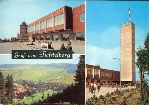 Ansichtskarte Oberwiesenthal Fichtelberghaus, Panorama, Turm 1974