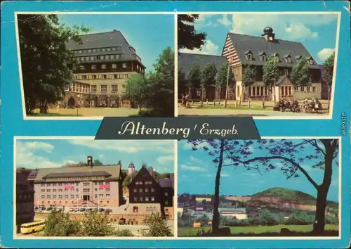 Altenberg (Erzgebirge) Sanatorium, Bahnhof, Platz des Bergmannes, Panorama 1967